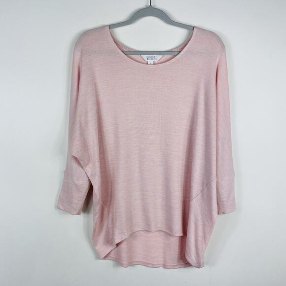 Market & Spruce Size Medium Ansell Scoop Neck Dolman Knit Top Pink - Picture 1 of 5
